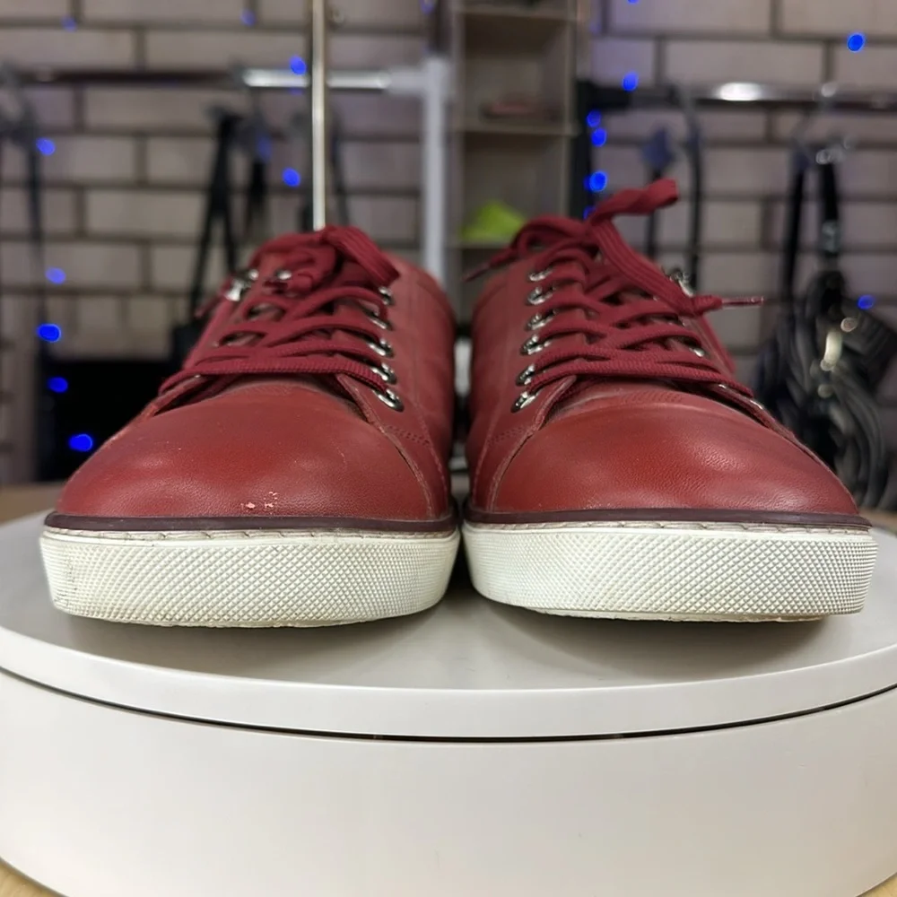 💥Louis Vuitton - Challenge Zip Up Damier Sneakers Red Leather - 10LV - DK532 - Picture 7 of 17